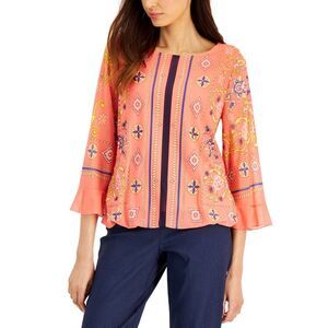 JM Collection Womens Printed Top